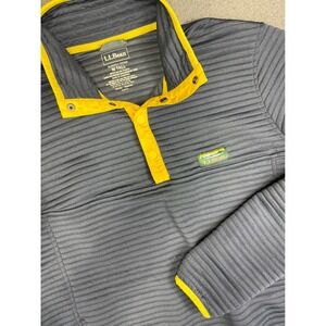 LLBean Pullover Mens M Tall Slightly Fitted‎ Ribbed 1/4 Snap Mock Neck Jacket